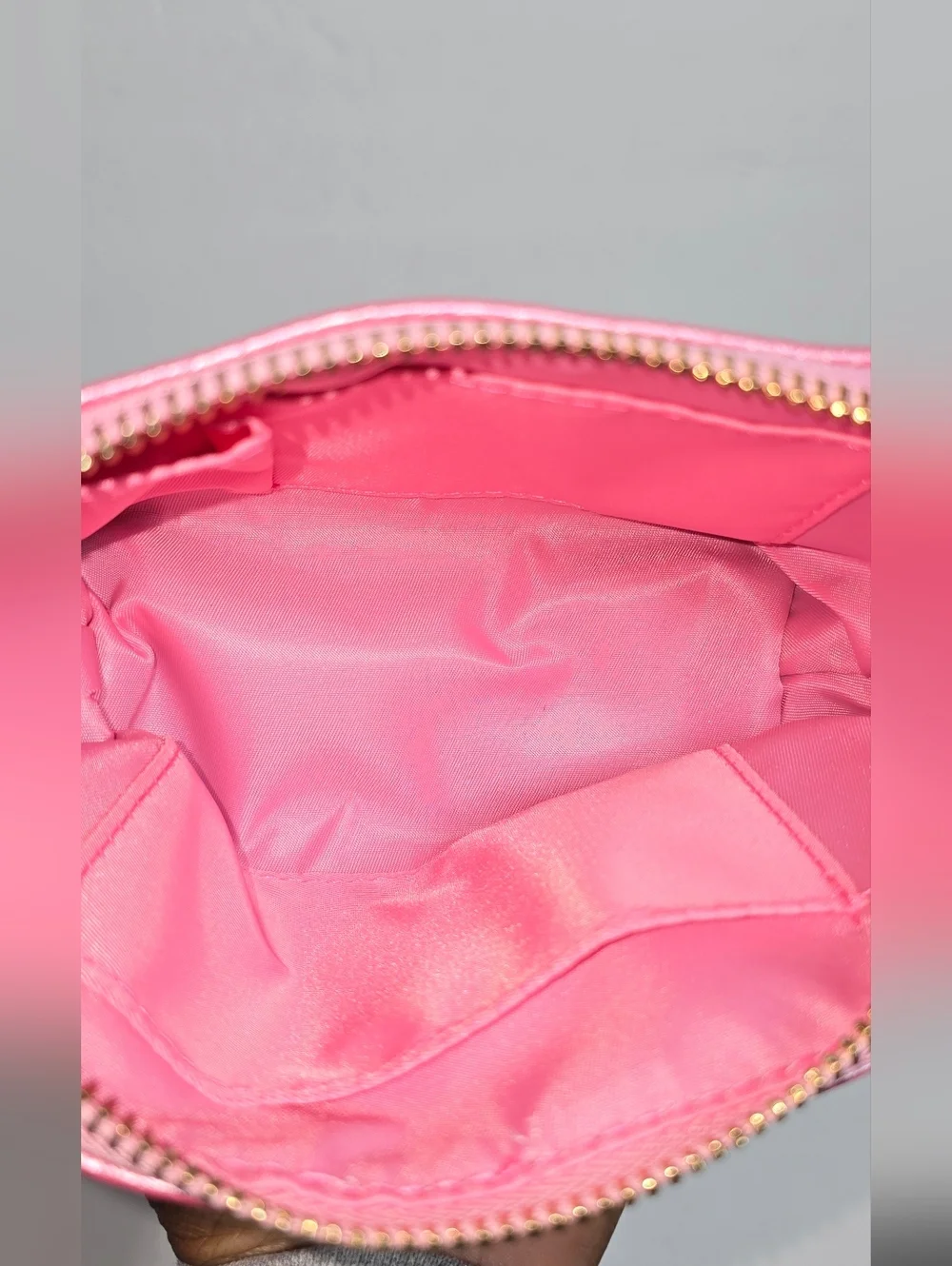 Pink Cosmetic Bag Makeup Pouch Travel Organizer Zipper Case & Silver Coin Purse